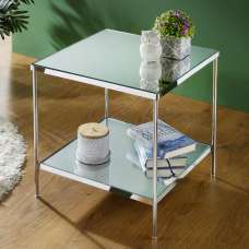 Pulaski Large Mirrored Square End Table With Chrome Frame - UK