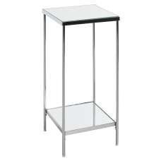 Pulaski Mirrored Square Flower Column With Chrome Frame - UK