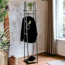 Pulaski Small Wooden Coat Stand With Metal Frame In Light Oak - UK
