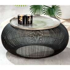 Puntual Aluminium Side Table In Silver And Black - UK