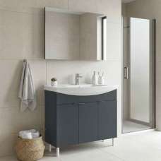 Purus 1000mm Wooden Bathroom Furniture Set with 3 Doors in Matte Anthracite - UK