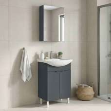 Purus 550mm Wooden Bathroom Furniture Set with 3 Doors in Matte Anthracite - UK
