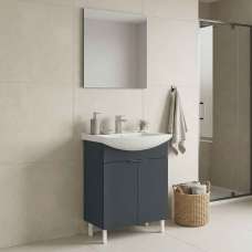 Purus 650mm Wooden Bathroom Furniture Set with 2 Doors in Matte Anthracite - UK