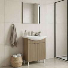 Purus 650mm Wooden Bathroom Furniture Set with 2 Doors in Oak - UK
