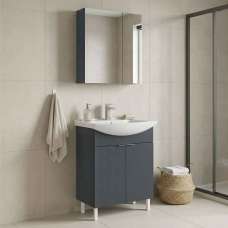 Purus 650mm Wooden Bathroom Furniture Set with 4 Doors in Matte Anthracite - UK