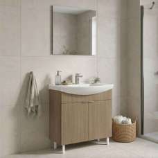 Purus 800mm Wooden Bathroom Furniture Set with 2 Doors in Oak - UK