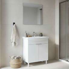 Purus 800mm Wooden Bathroom Furniture Set with 2 Doors in White - UK
