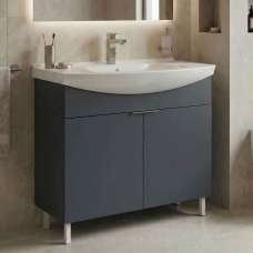 Purus 800mm Wooden Vanity Unit & Basin in Matte Anthracite - UK