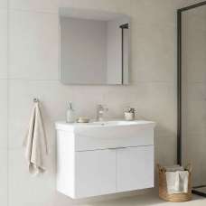 Purus 800mm Wooden Wall Mounted Bathroom Furniture Set with 2 Doors in White - UK