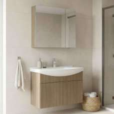 Purus 800mm Wooden Wall Mounted Bathroom Furniture Set with 4 Doors in Oak - UK
