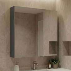 Purus Wooden Wall Mounted Bathroom Mirror Cabinet in Matt Anthracite - UK