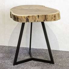 Putnam Large Wooden End Table In Oak And Black - UK