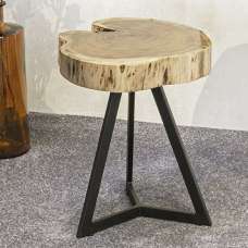 Putnam Small Wooden End Table In Oak And Black - UK
