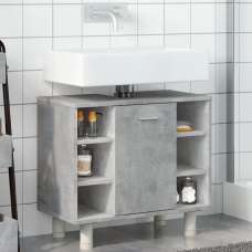 Putnam Wooden Vanity Unit With 1 Door In Concrete Grey - UK