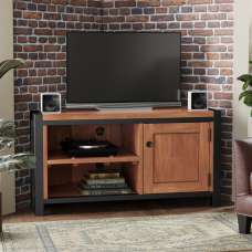 Qimera Acacia Wood Corner TV Stand with 1 Door - UK