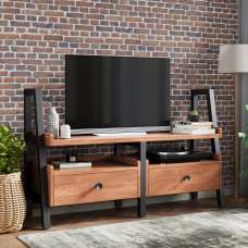 Qimera Acacia Wood TV Stand with 2 Drawers - UK