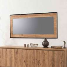 Quantum Glass Wall Mirror with Atlantic Pine Wooden Frame - UK