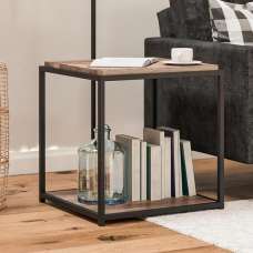 Quebec Wooden Side Table In Weathered Oak - UK