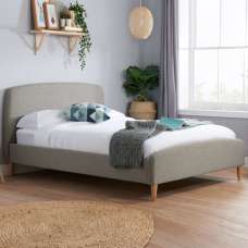 Quebecor Fabric Double Bed In Grey - UK