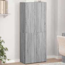Quilcene 153cm Wooden Office Cabinet In Grey Sonoma - UK