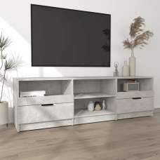 Qusay Wooden TV Stand With 2 Drawers In Concrete Effect - UK