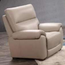 Radford Leather Electric Recliner 1 Seater Sofa In Chalk - UK