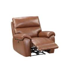 Radford Leather Electric Recliner 1 Seater Sofa In Saddle - UK