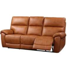 Radford Leather Electric Recliner 3 Seater Sofa In Tan - UK