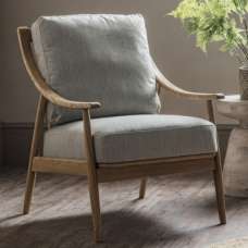 Radiant Fabric Armchair With Wooden Frame In Natural - UK