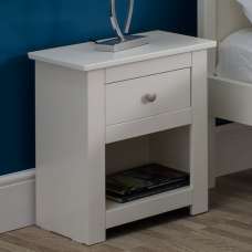 Raddix Wooden Bedside Cabinet In Surf White With 1 Drawer - UK