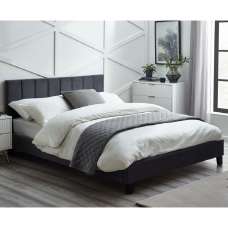 Ragina Velvet Single Bed In Grey - UK