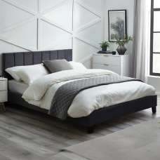 Ragina Velvet Small Double Bed - Grey - UK