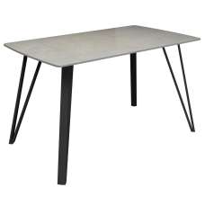 Raleigh Sintered Stone Ceramic Dining Table In Gloss Grey - UK