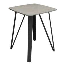 Raleigh Sintered Stone Ceramic Side Table In Gloss Grey - UK