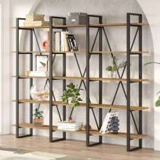 Raleo Wooden Shelving Unit with Metal Frame in Atlantic Pine - UK