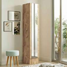 Raleo Wooden Storage Cabinet with Glass Door in Atlantic Pine - UK