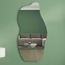 Ralia Glass Wall Mirror with Sand Wooden Frame - UK