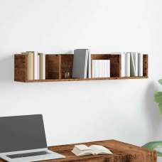 Ramona 100cm Wooden Wall Hung Shelving Unit - Brown - UK