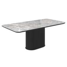 Ramona Ceramic Coffee Table In Gloss Grey - UK