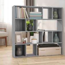 Ramona 105cm Wooden Book Shelf And Room Divider - Grey Sonoma - UK