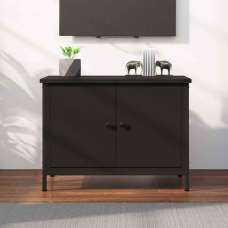 Ramona Wooden TV Stand With 2 Doors - Black - UK