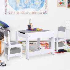 Ramsey Wooden Children Table With 2 Chairs In White - UK