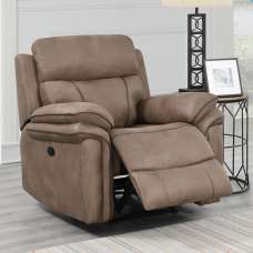 Rasalas Fabric Electric Recliner 1 Seater Sofa - Sahara - UK