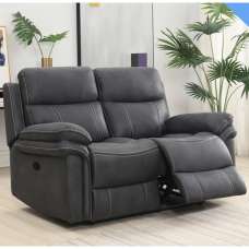 Rasalas Fabric Electric Recliner 2 Seater Sofa - Charcoal - UK