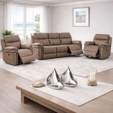 Rasalas Fabric Electric Recliner 3+1+1 Seater Sofa Set - Sahara - UK