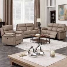 Rasalas Fabric Electric Recliner 3+2+1 Seater Sofa Set - Sahara - UK