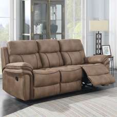 Rasalas Fabric Recliner 3 Seater Sofa In Sahara - UK