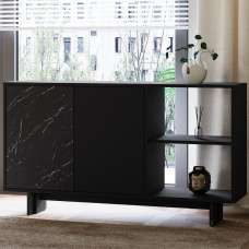 Ravello Wooden Console Table in Black Marble Effect - UK
