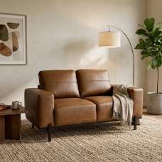 Ravion Fabric 2 Seater Sofa in Tan - UK