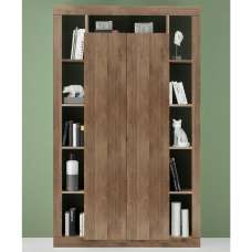 Raya Wooden Bookcase With 2 Doors In Mercure - UK